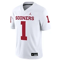 Men's Jordan Brand #1 White Oklahoma Sooners Game Jersey
