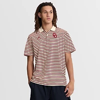 Polo Dri-FIT rayé pour homme Jordan Brand, beige/cramoisi, logo principal des Sooners de l'Oklahoma