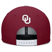 Men's Jordan Brand White/Crimson Oklahoma Sooners 2025 On-Field Patch Pro Dri-FIT Snapback Hat