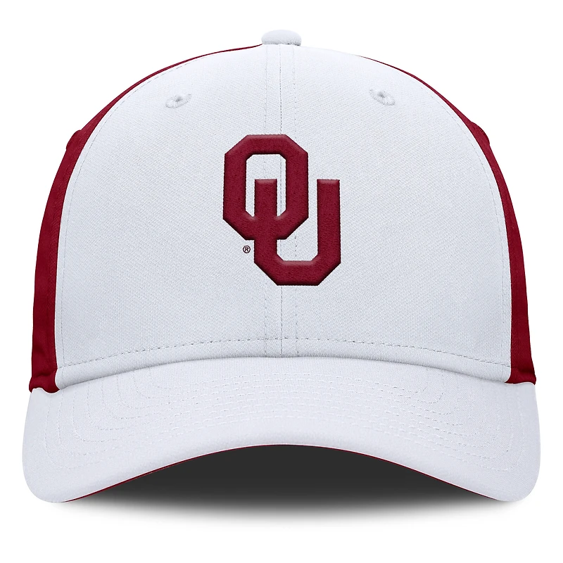 Men's Jordan Brand White/Crimson Oklahoma Sooners 2025 Sideline Rise Local Performance Flex Hat