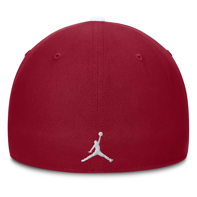Men's Jordan Brand White/Crimson Oklahoma Sooners 2025 Sideline Rise Local Performance Flex Hat