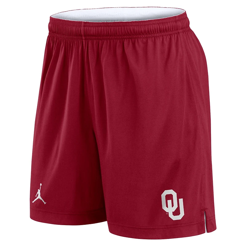 Short réversible Primetime pour homme Jordan Brand blanc/cramoisi Oklahoma Sooners