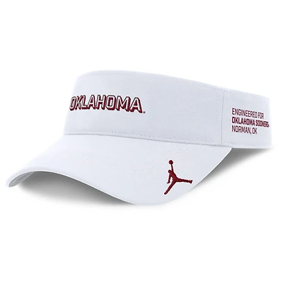 Visière ajustable Jordan Brand blanche pour homme des Oklahoma Sooners 2025 On-Field Gameday Performance Ace