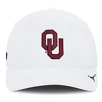 Men's Jordan Brand  White Oklahoma Sooners 2026 Sideline Practice AeroBill Swooshflex Dri-FIT Hat