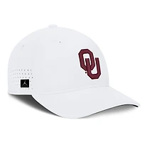 Men's Jordan Brand  White Oklahoma Sooners 2026 Sideline Practice AeroBill Swooshflex Dri-FIT Hat