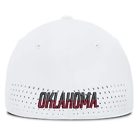 Men's Jordan Brand  White Oklahoma Sooners 2026 Sideline Practice AeroBill Swooshflex Dri-FIT Hat