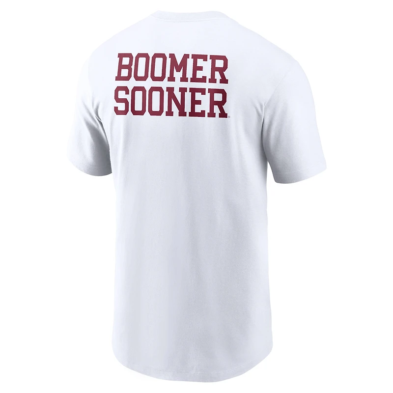 T-shirt Jordan Brand blanc Oklahoma Sooners Blitz 2-Hit pour hommes