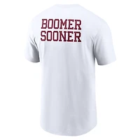 T-shirt Jordan Brand blanc Oklahoma Sooners Blitz 2-Hit pour hommes