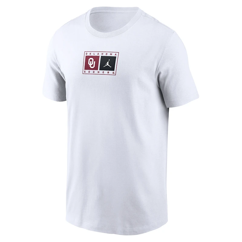 Men's Jordan Brand White Oklahoma Sooners Campus Logo Swoosh T-Shirt