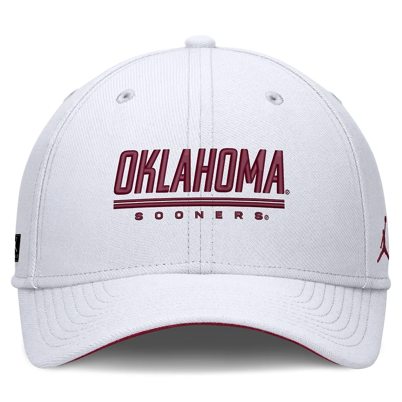 Men's Jordan Brand White Oklahoma Sooners Game Day Rise Swooshflex Hat