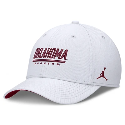 Men's Jordan Brand White Oklahoma Sooners Game Day Rise Swooshflex Hat