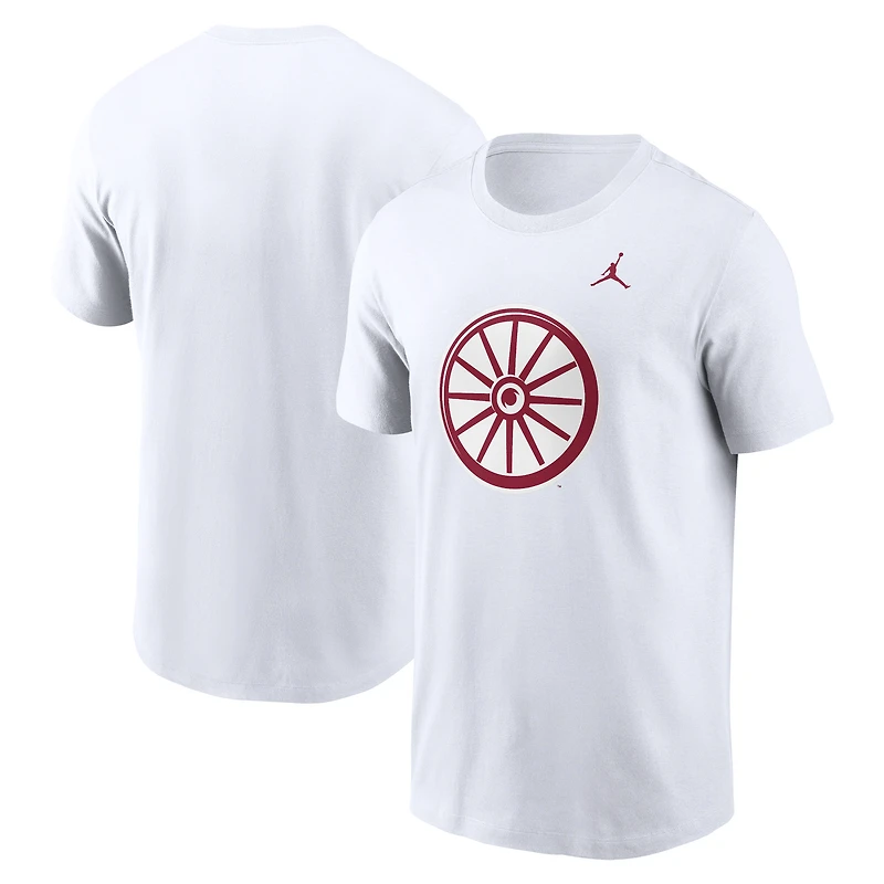 T-shirt Jordan Brand blanc Oklahoma Sooners Primetime avec logo alternatif pour homme