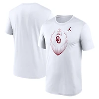 T-shirt de performance Jordan Brand blanc Oklahoma Sooners Primetime Legend Icon pour homme