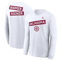 Men's Jordan Brand White Oklahoma Sooners Two-Hit Classic Location Long Sleeve T-Shirt