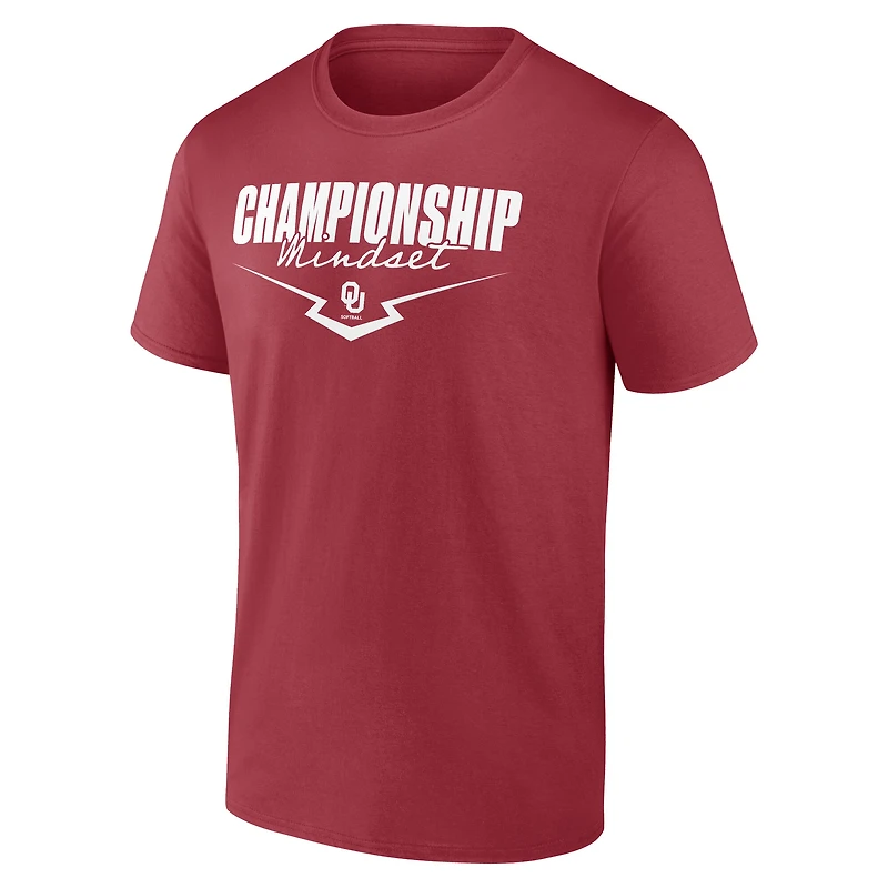 T-shirt pour homme avec logo Athletic Crimson, équipe de softball des Sooners l'Oklahoma, esprit d'équipe