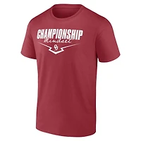 T-shirt pour homme avec logo Athletic Crimson, équipe de softball des Sooners l'Oklahoma, esprit d'équipe