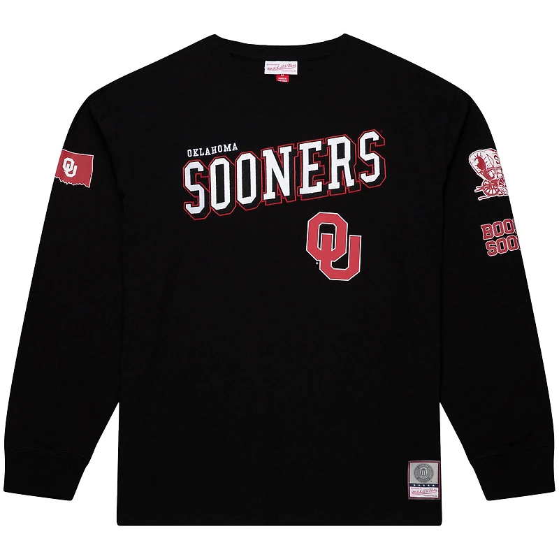 Men's Mitchell & Ness Black Oklahoma Sooners Training Camp Long Sleeve T-Shirt