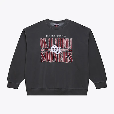 Sweat-shirt polaire Mitchell & Ness Oklahoma Sooners Downtown pour homme, couleur anthracite