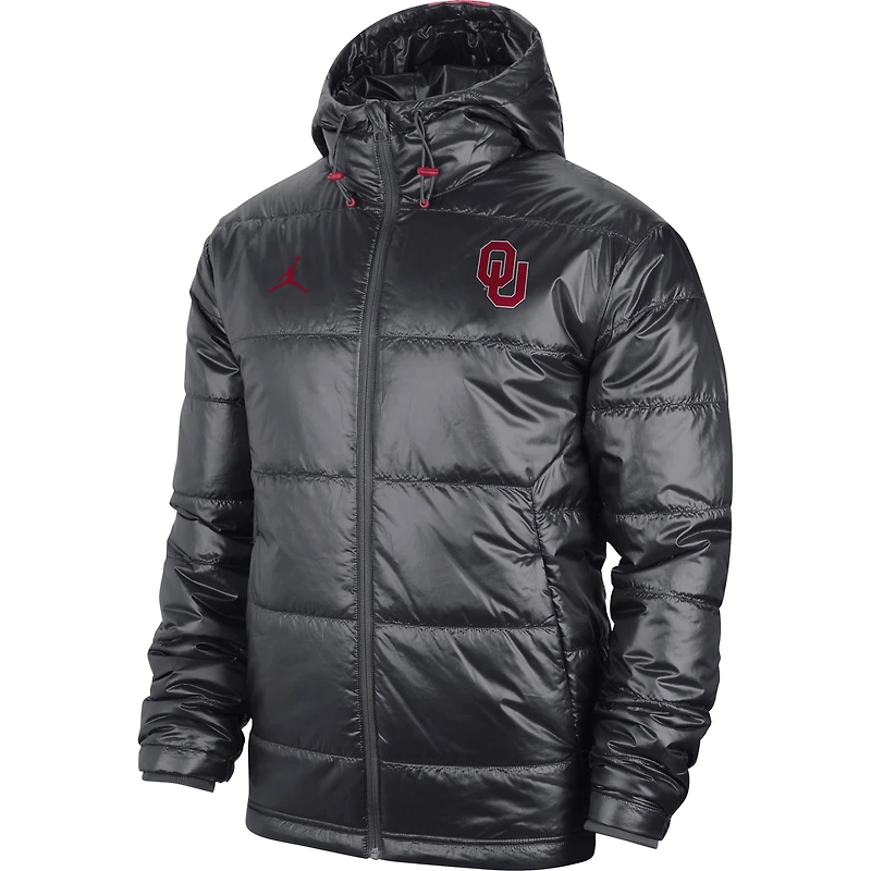 Men's Nike Anthracite Oklahoma Sooners Team Full-Zip Hoodie Jacket