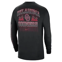 T-shirt à manches longues Oklahoma Sooners Tour Max 90 Nike noir pour homme