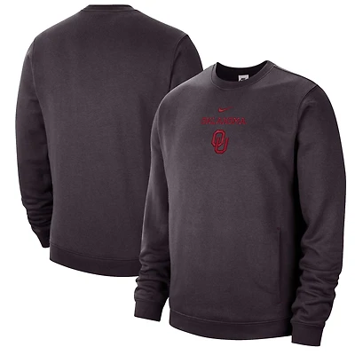 Sweat à capuche Nike Oklahoma Sooners Campus Block Club gris anthracite pour homme