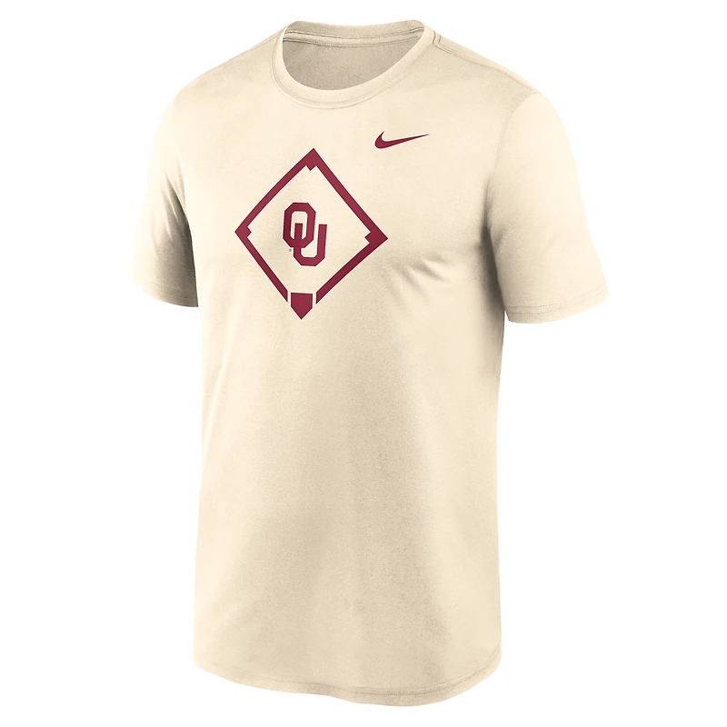 T-shirt Nike pour homme avec logo Legend Baseball Icon Performance des Oklahoma Sooners de couleur crème