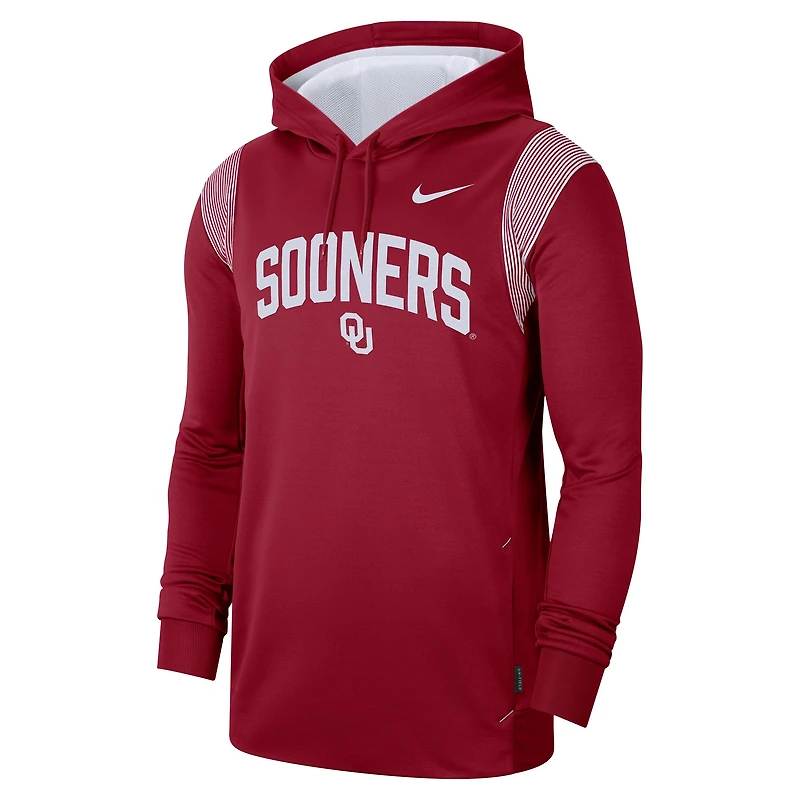 Men's Nike Crimson Oklahoma Sooners 2022 Game Day Sideline Performance Pullover Hoodie