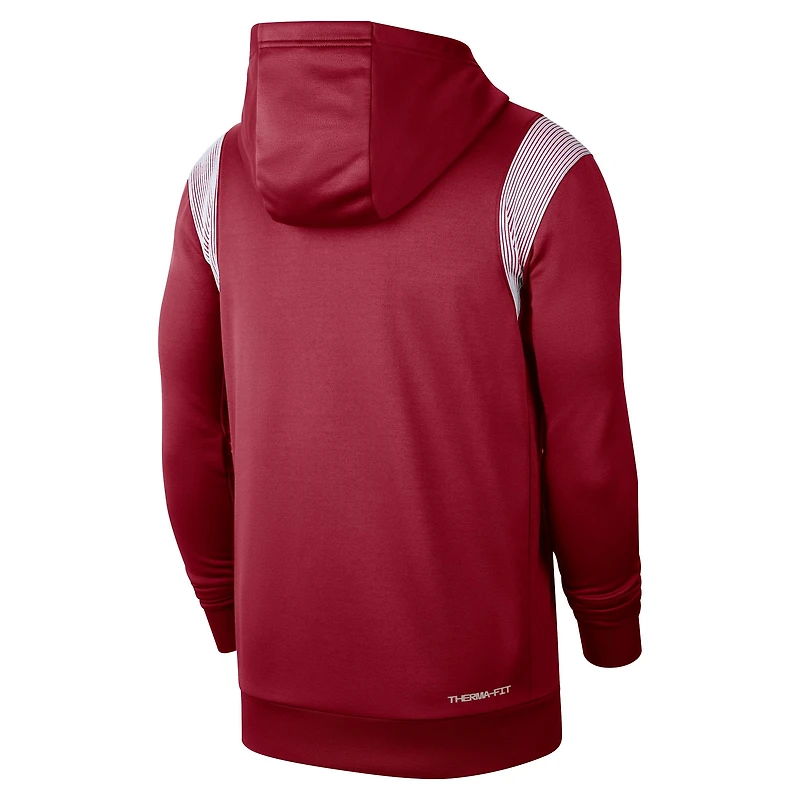 Men's Nike Crimson Oklahoma Sooners 2022 Game Day Sideline Performance Pullover Hoodie