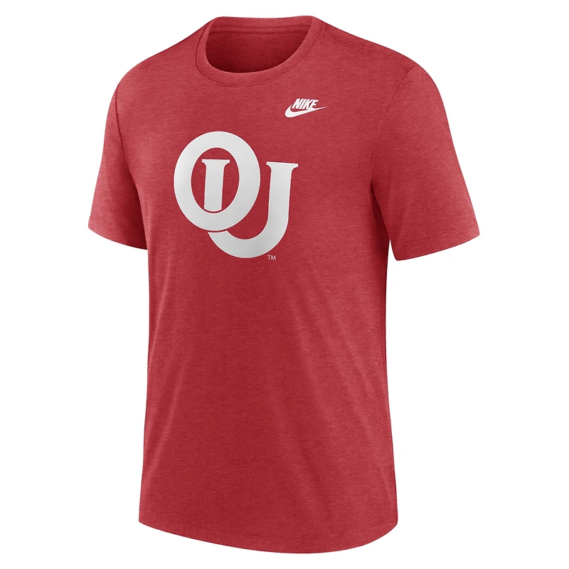 T-shirt Nike Crimson Oklahoma Sooners Blitz Legacy Primary Tri-Blend pour homme