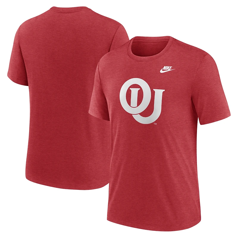 T-shirt Nike Heather Grey Oklahoma Sooners Blitz Legacy Primary Tri-Blend pour homme