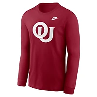 Men's Nike White Oklahoma Sooners Legacy Primary Logo Long Sleeve T-Shirt