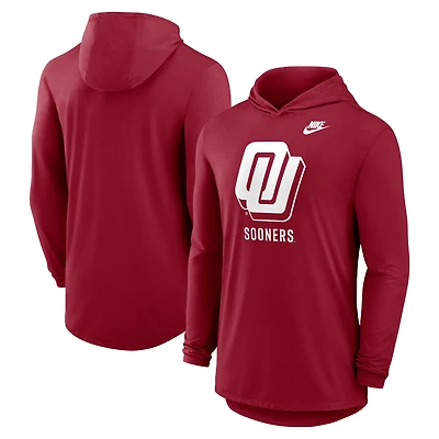T-shirt à capuche manches longues Nike Crimson Oklahoma Sooners Legacy Tri-Blend Dri-FIT pour homme