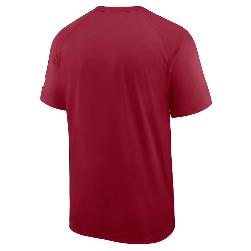 T-shirt Nike Performance Ready Raglan Dri-FIT pour homme, couleur cramoisie, Oklahoma Sooners