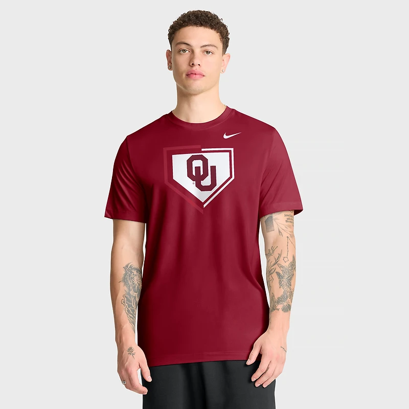 T-shirt Nike Crimson Oklahoma Sooners Primetime Baseball Icon Legend Dri-FIT pour homme