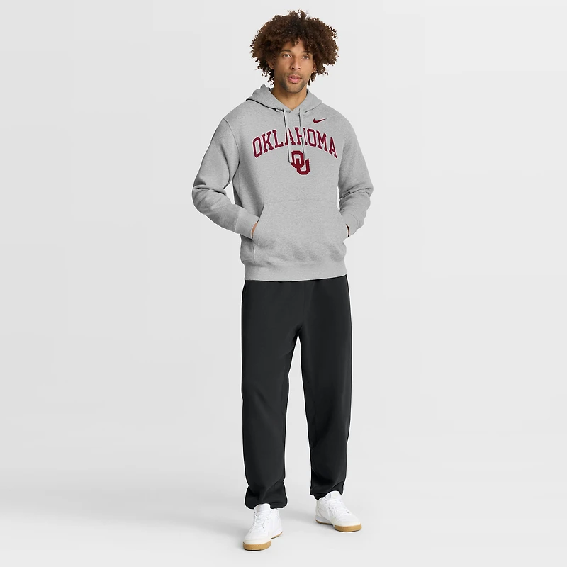 Men's Nike Gray Oklahoma Sooners Club Fleece Arch Pullover Hoodie