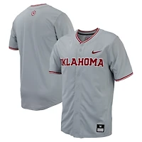 Men's Nike Gray Oklahoma Sooners Replica Full-Button Baseball Jersey