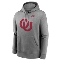 Sweat à capuche en polaire Nike Heather Grey Oklahoma Sooners Legacy Logo Club pour homme