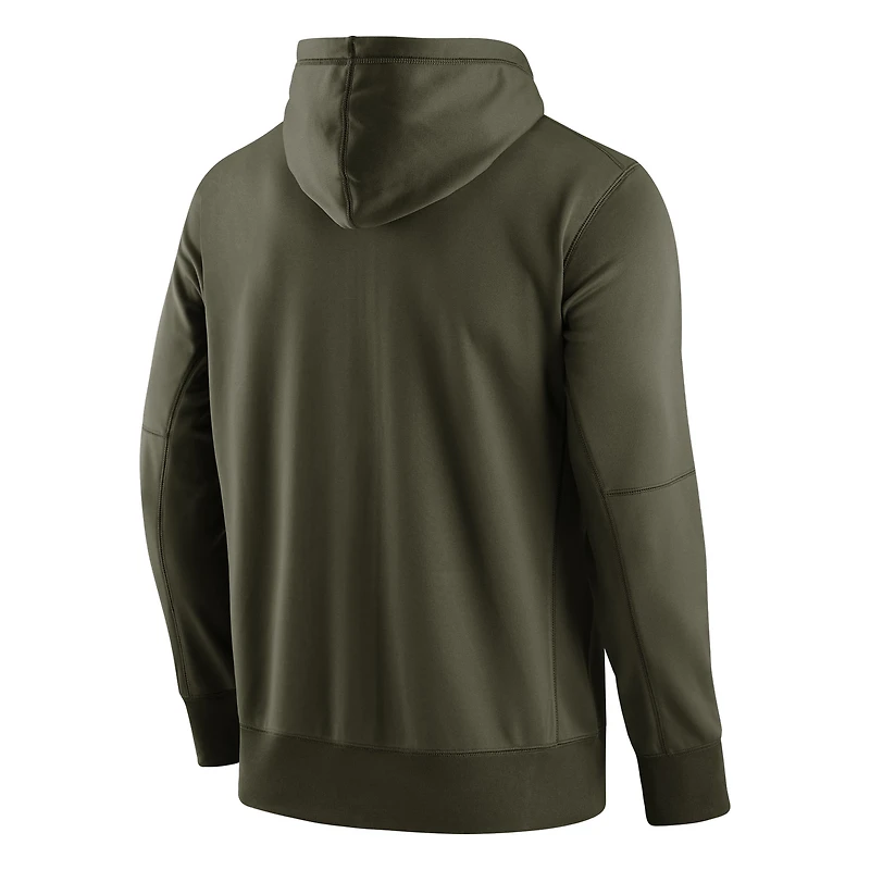 Sweat à capuche entièrement zippé Performance Oklahoma Sooners Nike Olive pour Homme