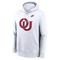 Sweat à capuche en polaire Nike blanc Oklahoma Sooners Legacy Logo Club pour homme