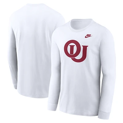 Men's Nike White Oklahoma Sooners Legacy Primary Logo Long Sleeve T-Shirt