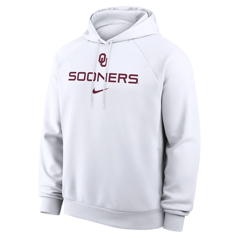 Sweat à capuche raglan Nike Oklahoma Sooners Premium Performance Dri-FIT blanc pour homme