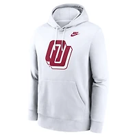 Sweat à capuche en polaire Nike Oklahoma Sooners Primetime Alternate Logo Club pour homme, blanc