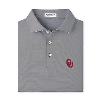 Polo Peter Millar pour homme, noir et blanc, rayures jubilé Oklahoma Sooners.