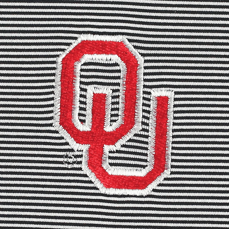 Men's Peter Millar Black Oklahoma Sooners Jubilee Striped Performance Jersey Polo