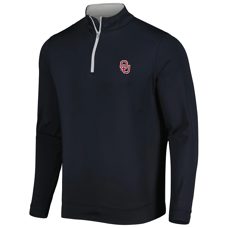 Haut à glissière quart de performance Oklahoma Sooners Perth Peter Millar pour hommes, noir