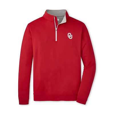 Men's Peter Millar  Crimson Oklahoma Sooners Perth Quarter-Zip Sweatshirt