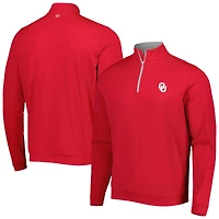 Men's Peter Millar Crimson Oklahoma Sooners Perth Quarter-Zip Top
