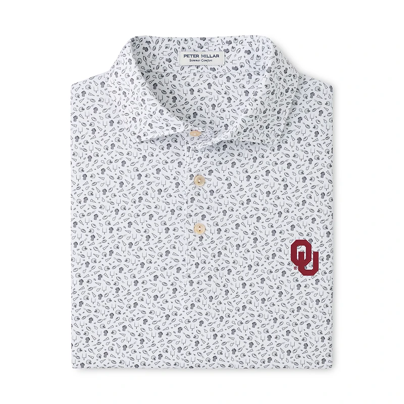 Men's Peter Millar  Gray Oklahoma Sooners Kick Off Performance Polo