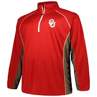 Veste raglan à quart de zip pour hommes Profile Crimson Oklahoma Sooners Big & Tall