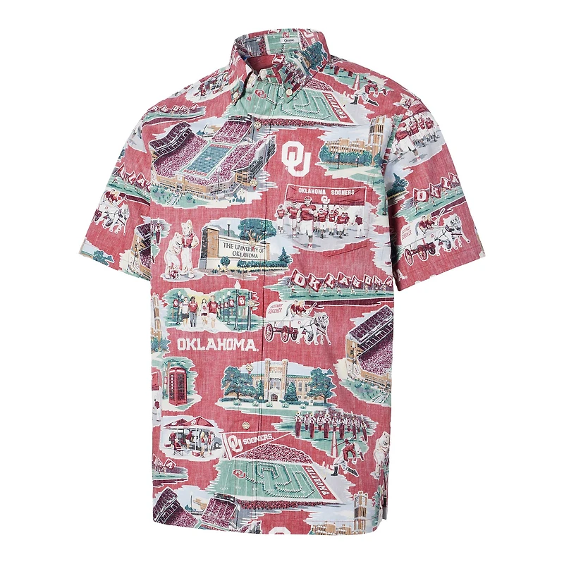 Chemise boutonnée scénique Reyn Spooner Crimson Oklahoma Sooners pour homme